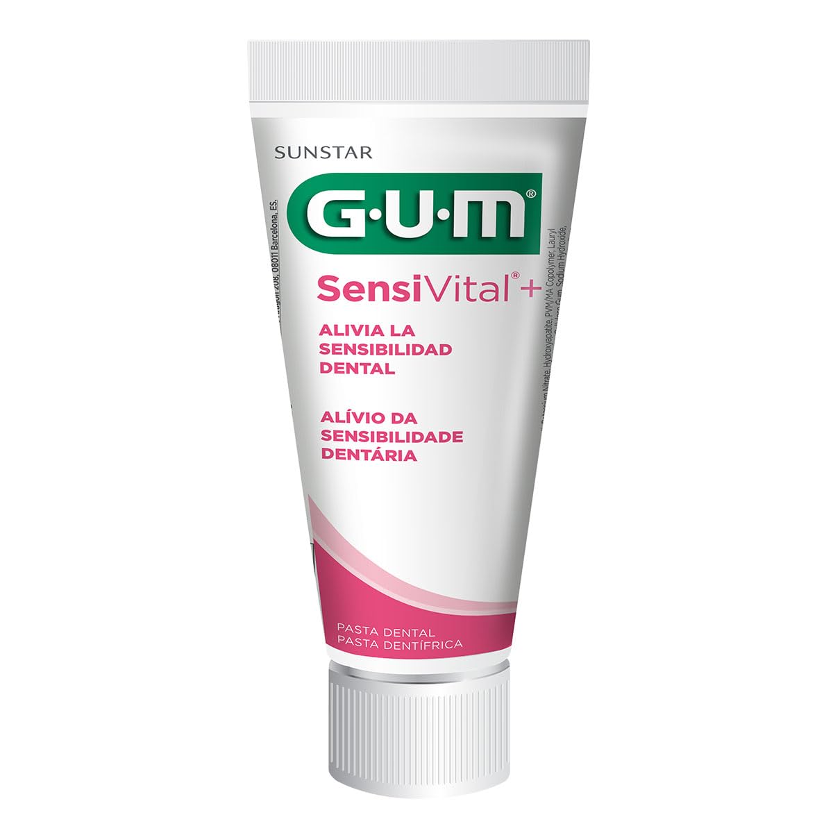 GUM Sensi Vital+ Dual Action Toothpaste with Fluoride โ 75 ml (2.5 fl oz) โ Made in Italy