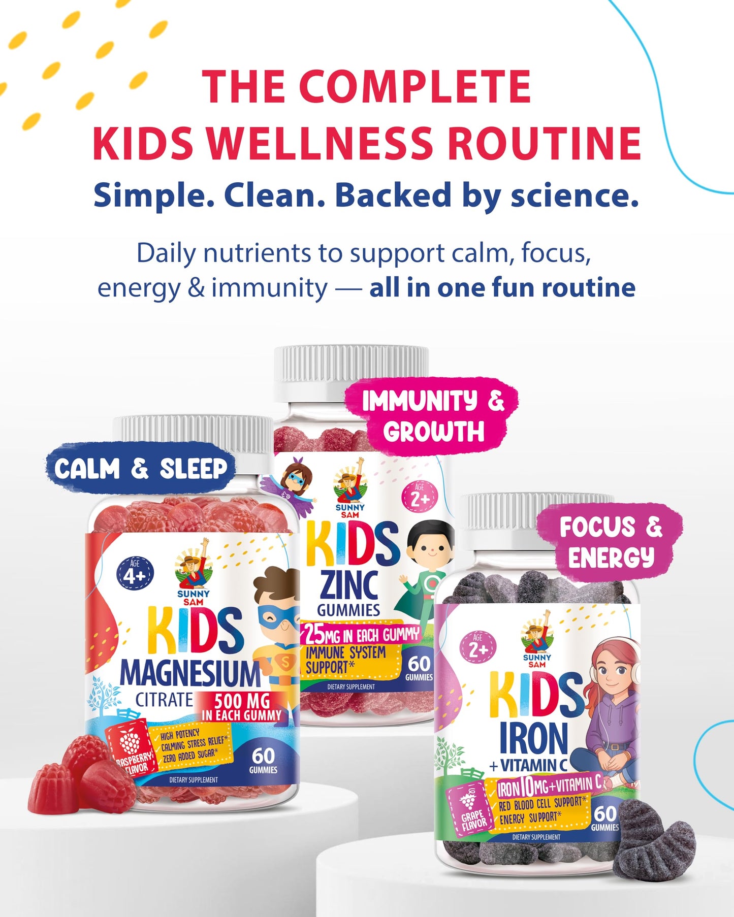 Magnesium Gummies for Kids & Adults โ 100mg Calm Magnesium Chews