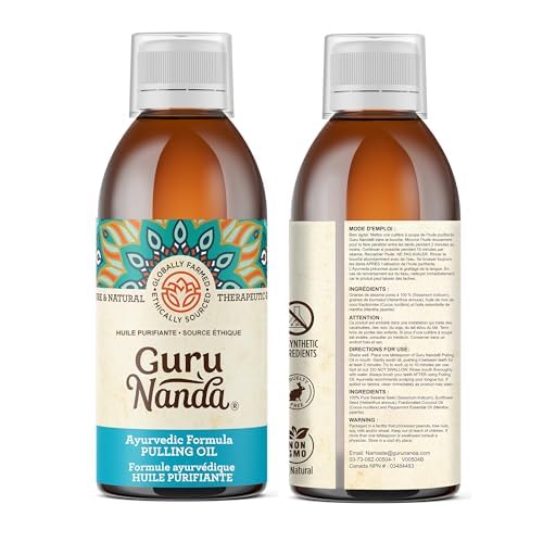 GuruNanda Original Oil Pulling Mouthwash 3-Pack โ Coconut & Sesame Oils, Alcohol-Free
