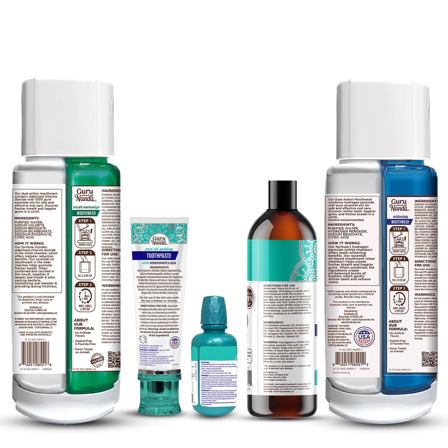 GuruNanda Shine Bright Stay Fresh โ Whitening Mouthwash & Neem Toothpaste Bundle