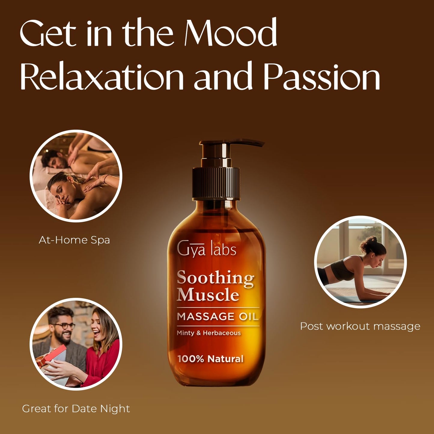 Gya Labs Soothing Massage Oil β 6.76 Fl Oz | Non-Greasy Formula for Sore Muscles & Deep Relaxation