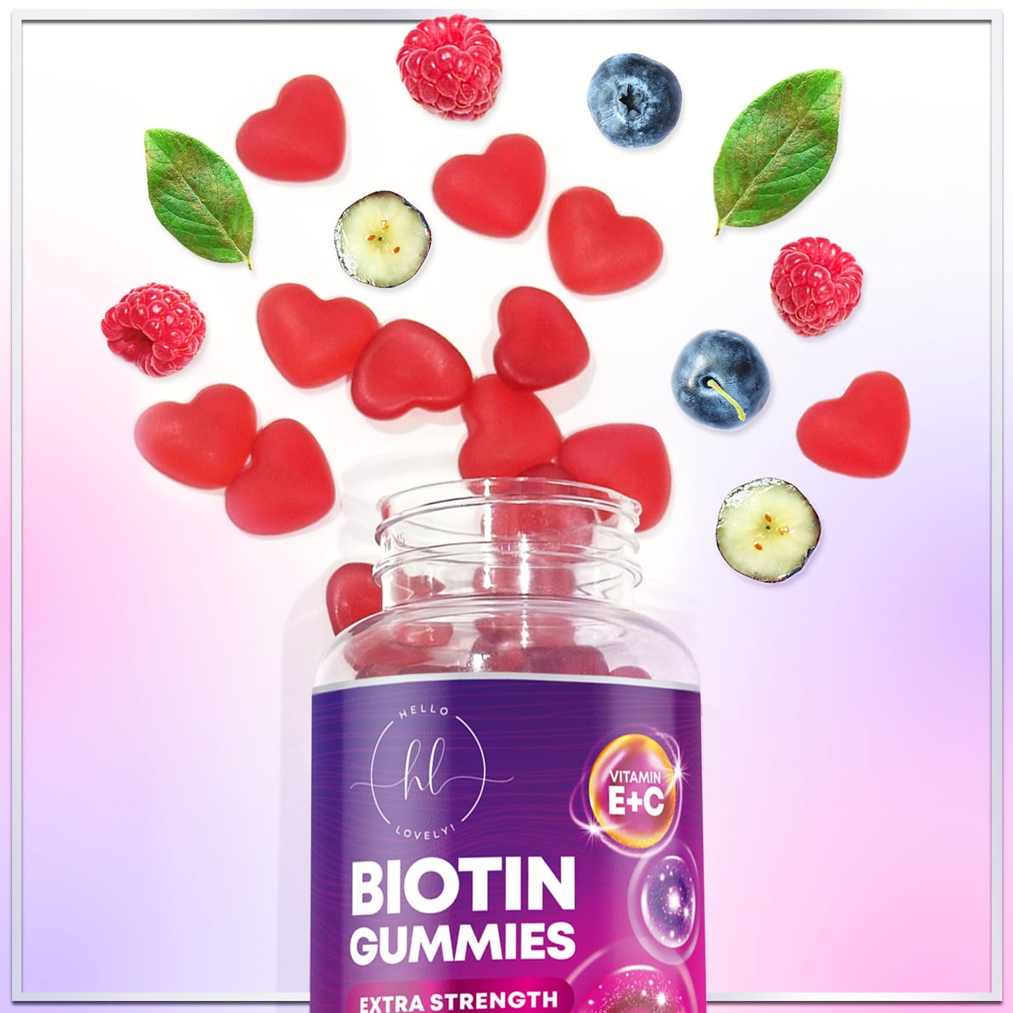 Hair Vitamins Gummies Biotin 5000 mcg โ Hair Growth Support for Women