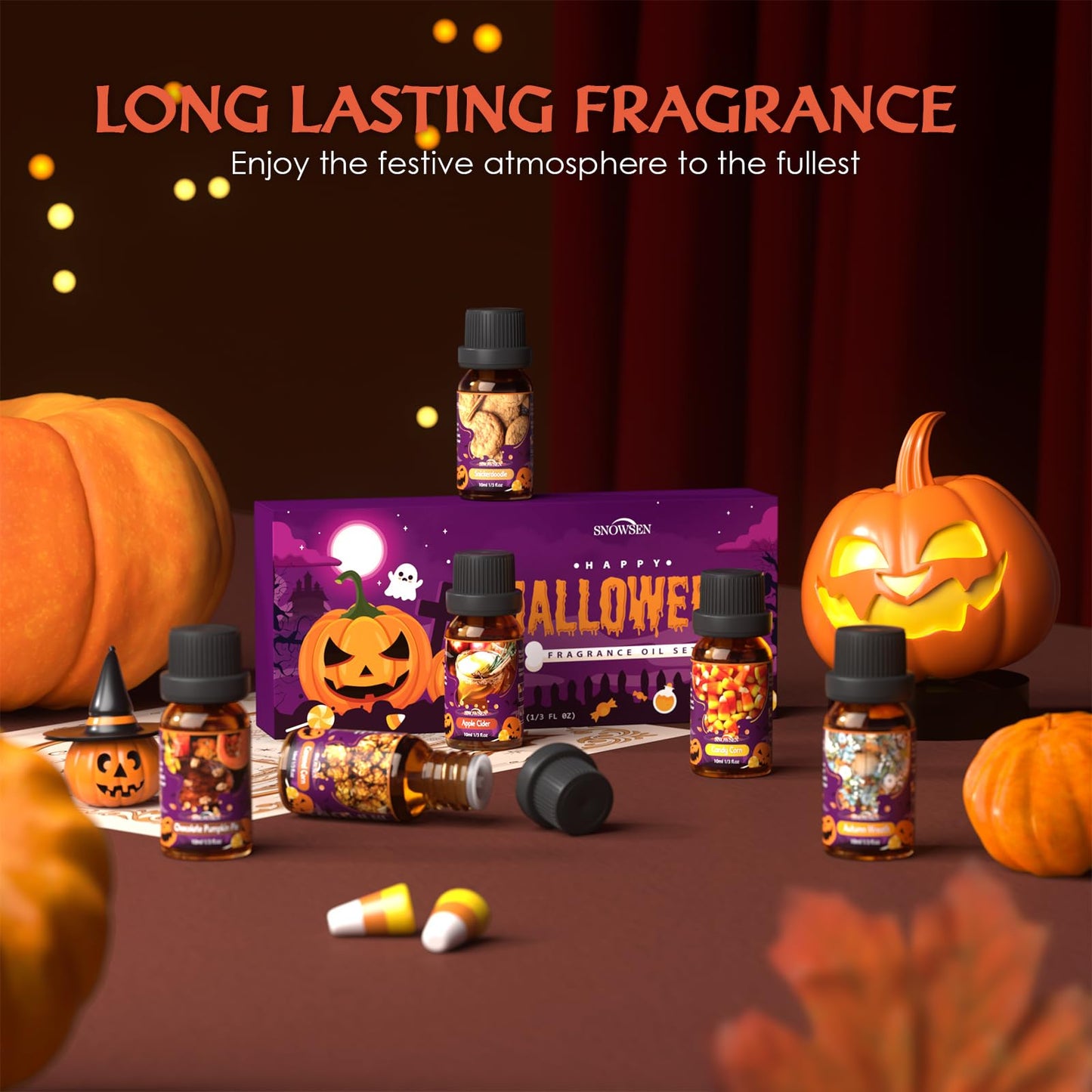 Halloween Essential Oil Set โ SNOWSEN Fall Fragrance Oils for Diffusers & DIY