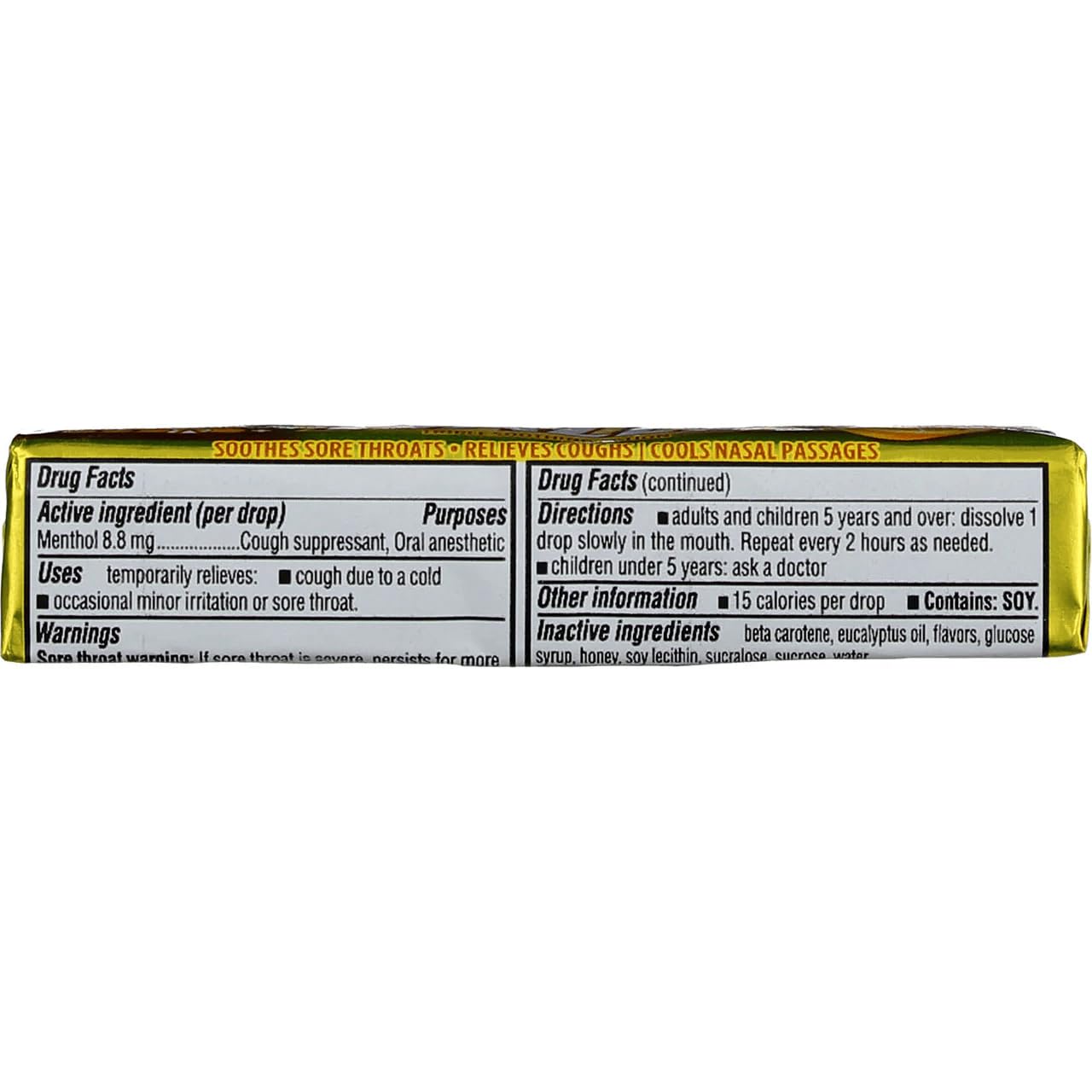 Halls Mentho-Lyptus Menthol Drops โ Honey-Lemon, 9-Count (Pack of 20)