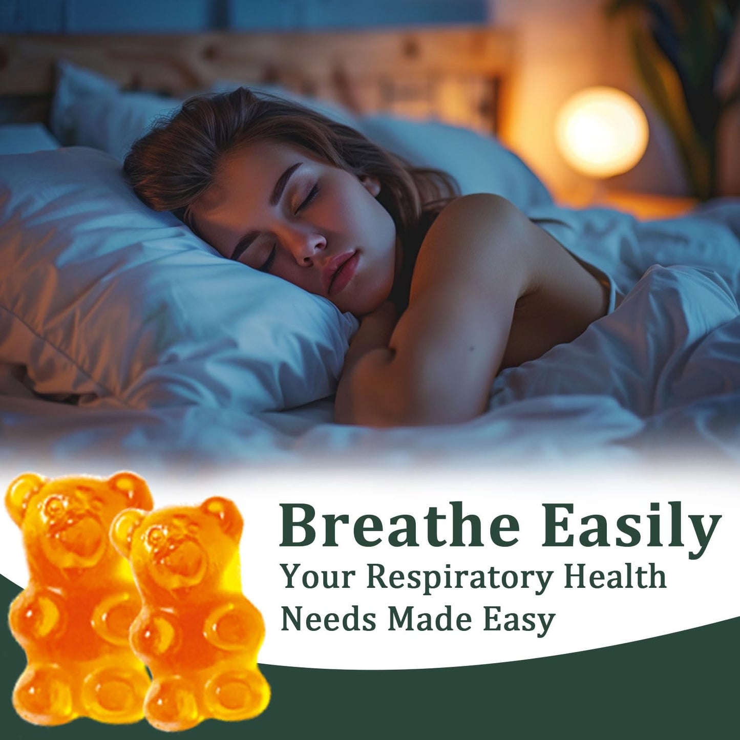 Hanachi Mullein Gummies โ Daily Respiratory Health, 1000mg Mullein Leaf, Pear Flavor (30 Day Supply)