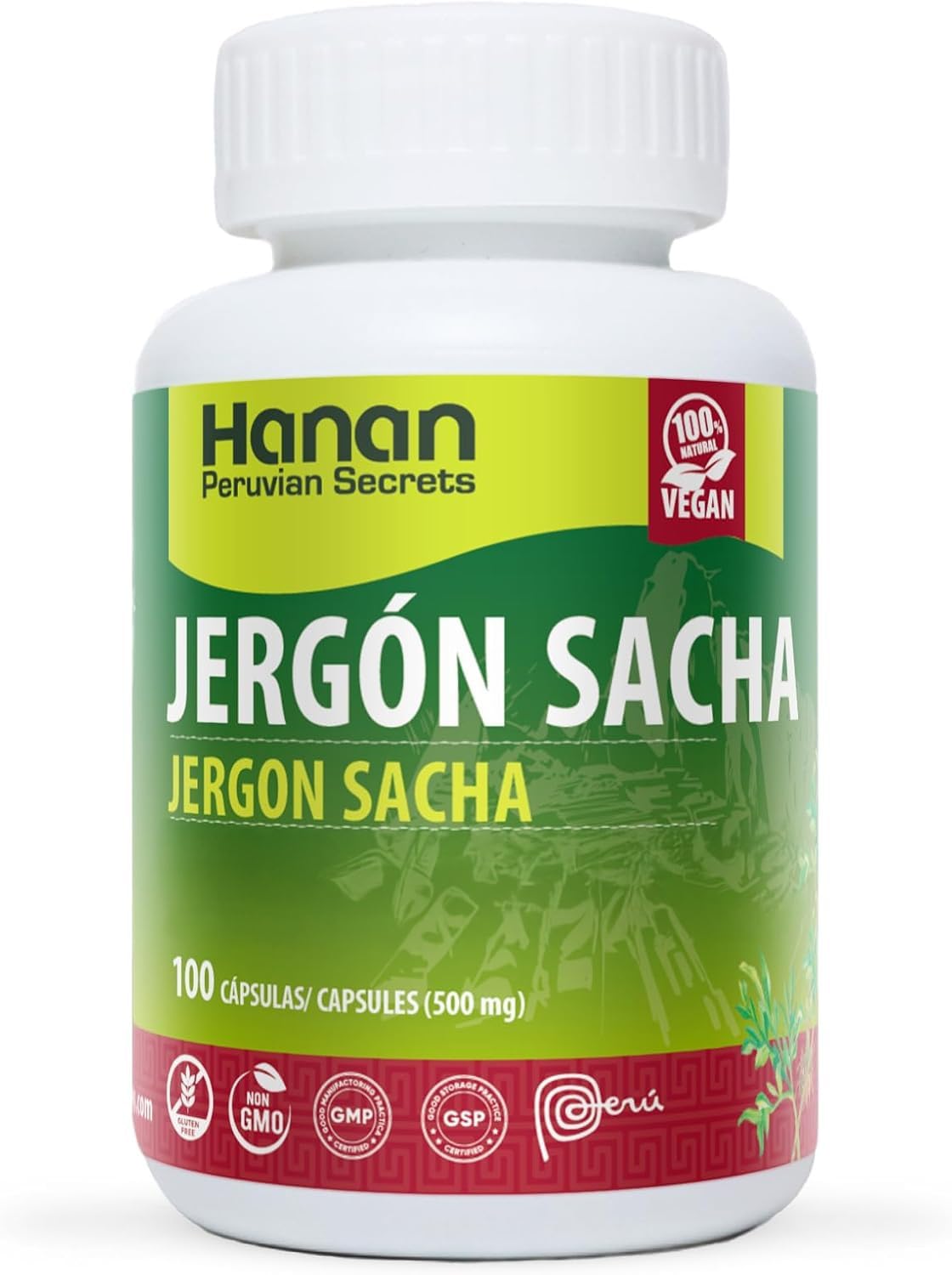 HanAn Jergon Sacha 100 Capsules โ Peru Dracontium Loretense Leaf Powder