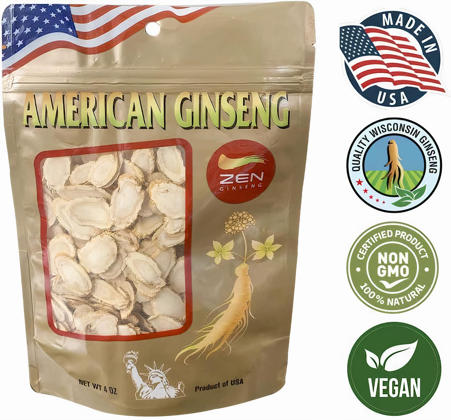 1 Bag of Wisconsin Ginseng Slices โ Panax Ginseng | Immunity, Energy & Stamina