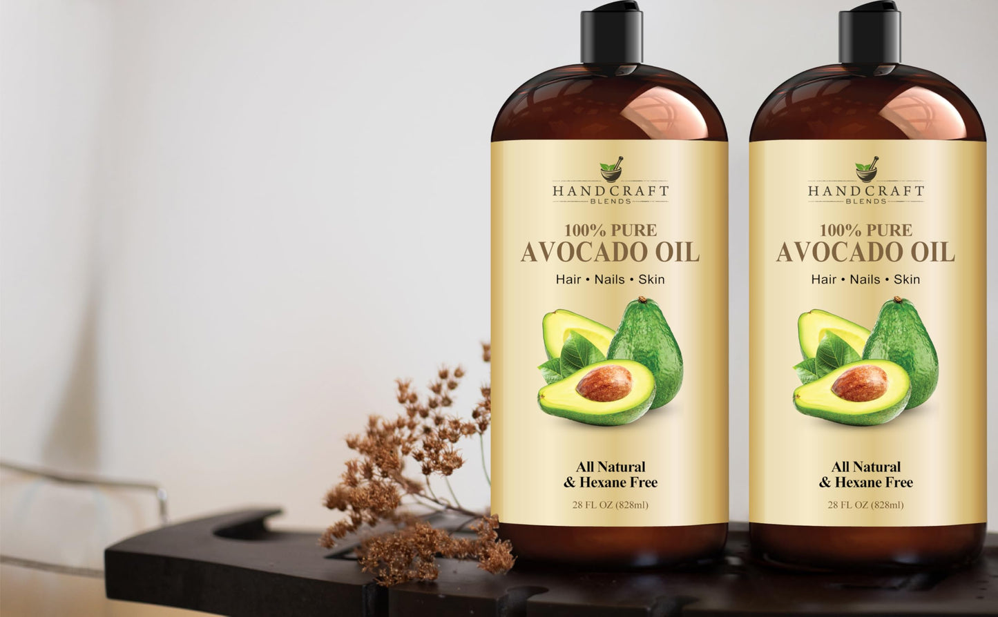Handcraft Blends Avocado Oil โ Cold-Pressed 28 oz | Pure Carrier Oil for Skin & Hair