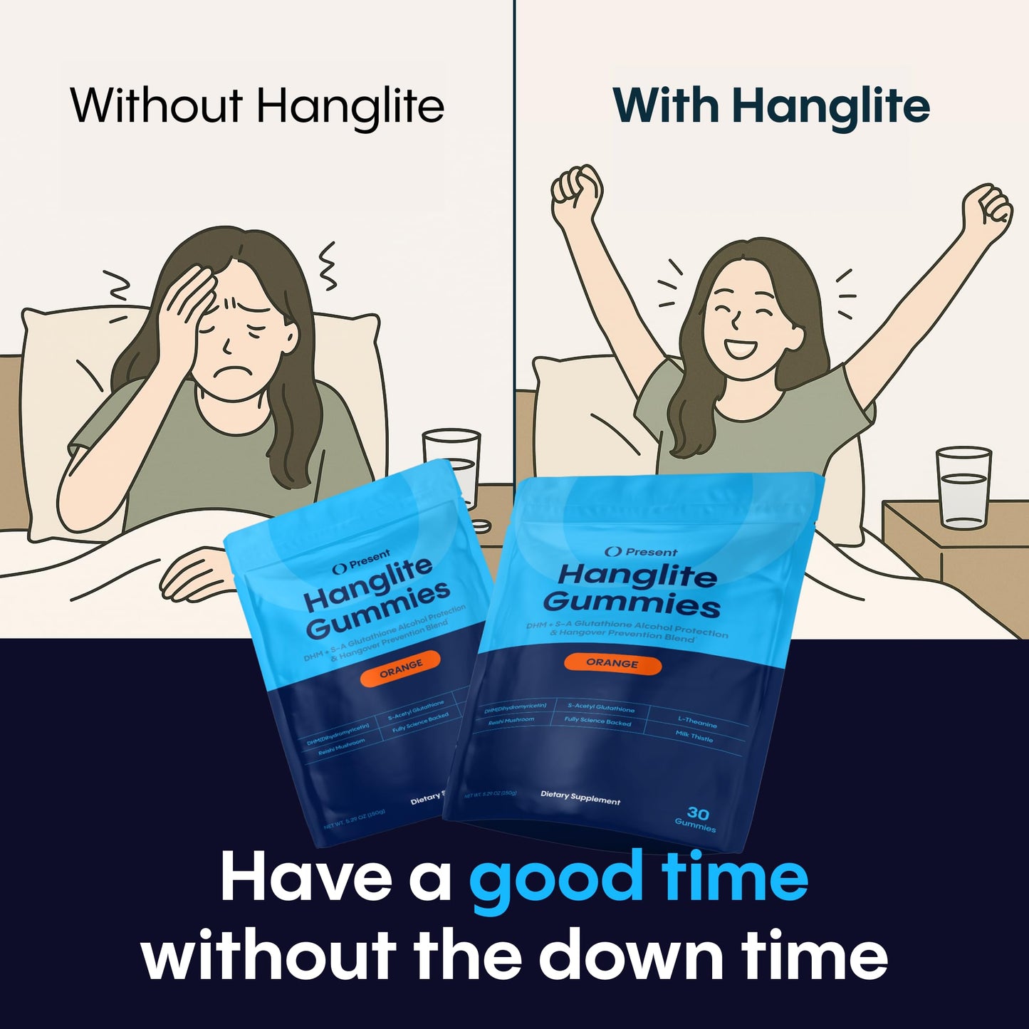 Hanglite Gummies โ Liver Support & Post-Drinking Recovery (Orange)