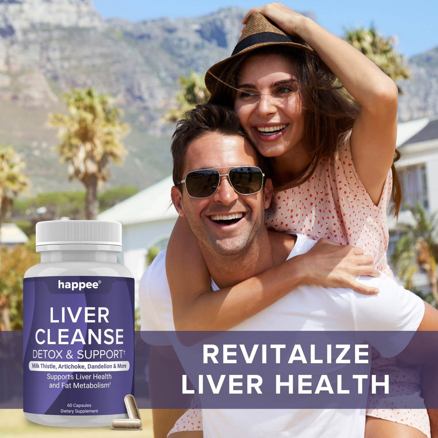 Happee Liver Cleanse Detox & Repair โ Milk Thistle, Vegan, USA | 60 Caps