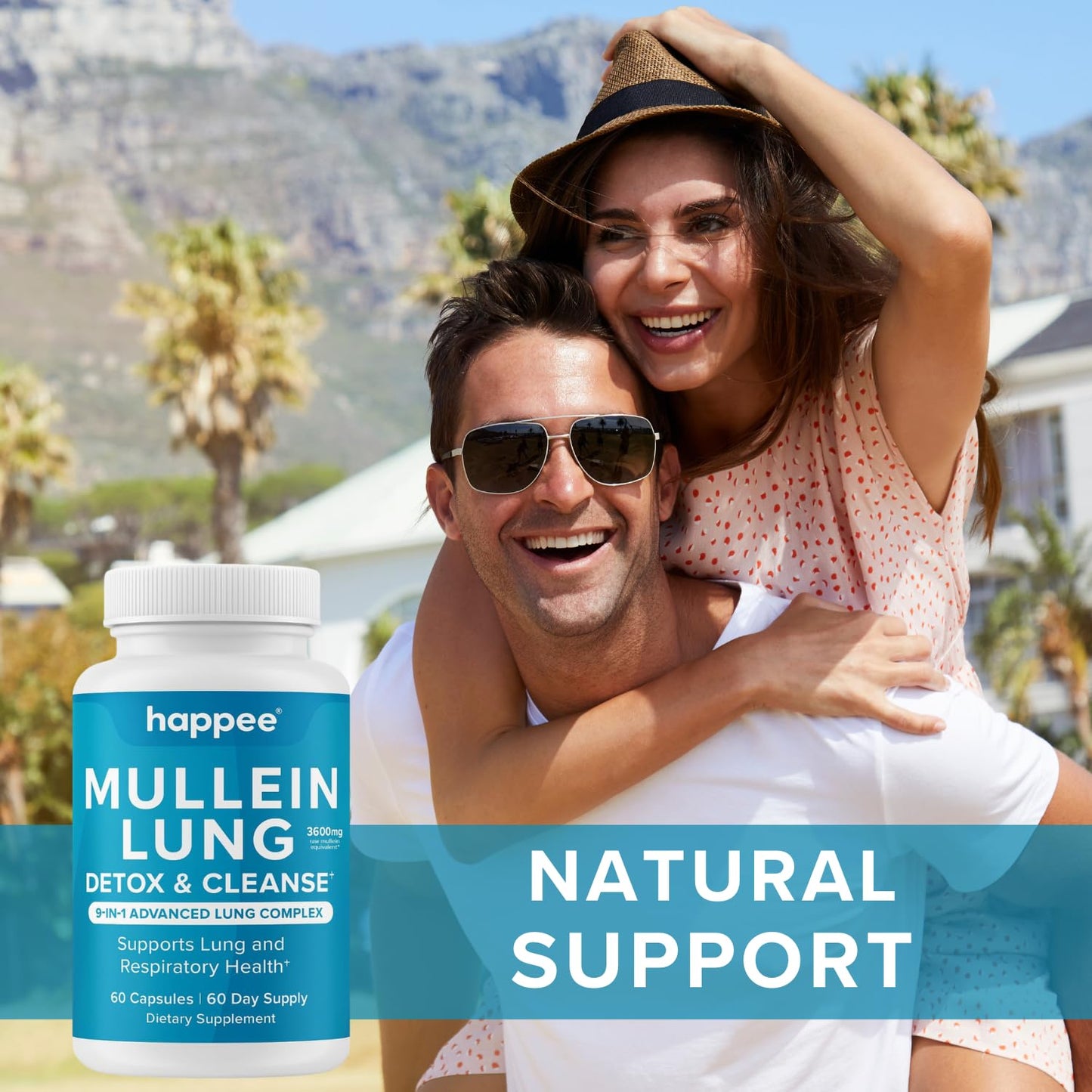 Mullein Leaf Extract for Lung Detox & Cleanse โ 60 Capsules | 9-in-1 Lung Health