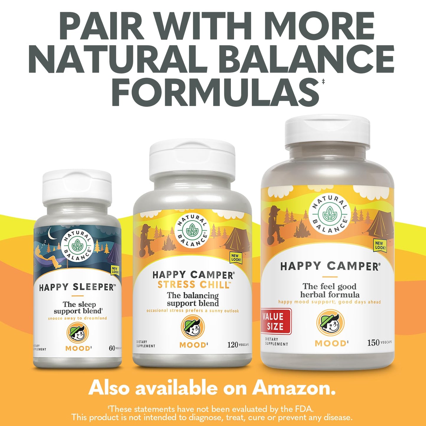Natural Balance Happy Camper Mood Support โ Kava Kava, Gotu Kola & Passion Flower