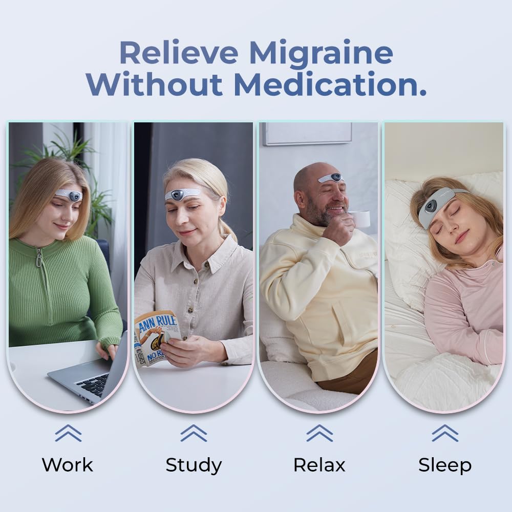 HeadaTerm-2 Migraine Relief Device โ Drug-Free, Fast-Acting e-TNS Head Cap (2-Pack)