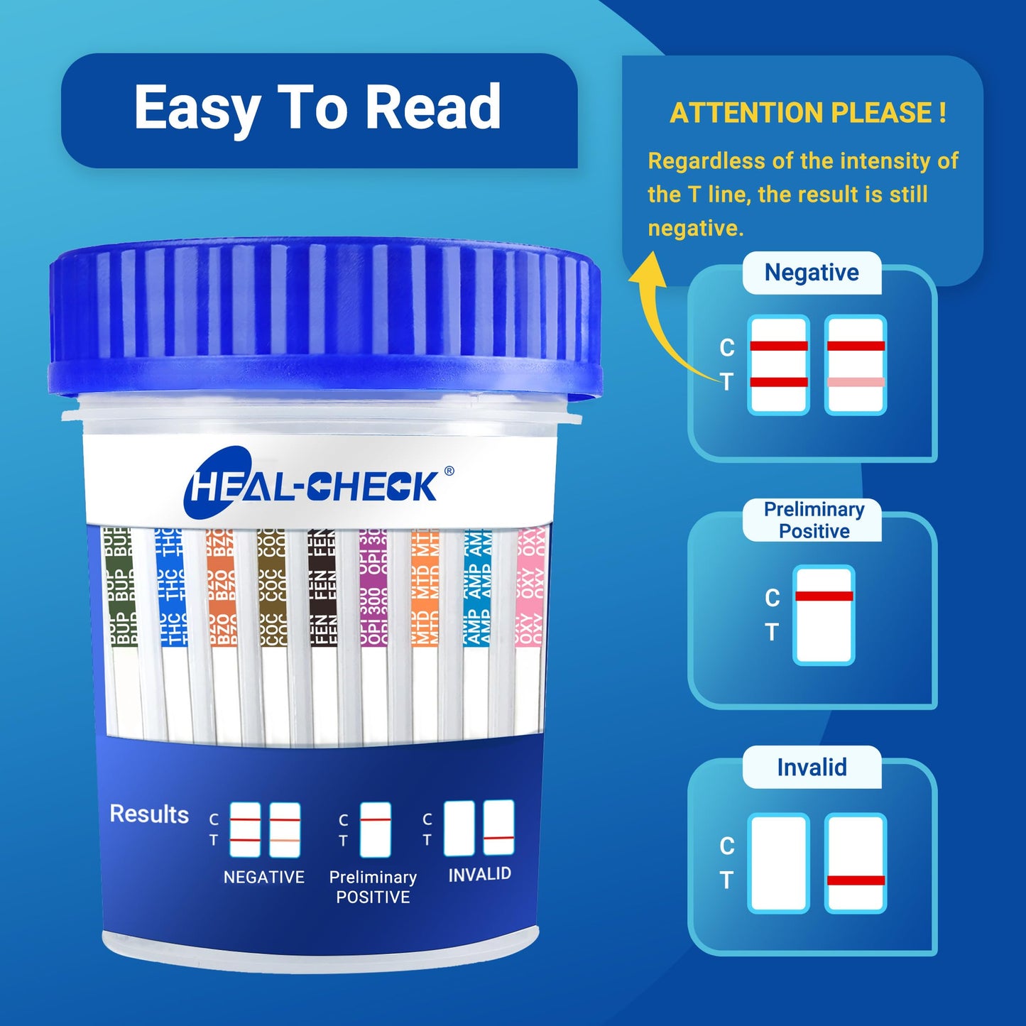6 Pack 16-Panel Multi-Drug Urine Test Kit โ HEAL-CHECK | At-Home Drug Test