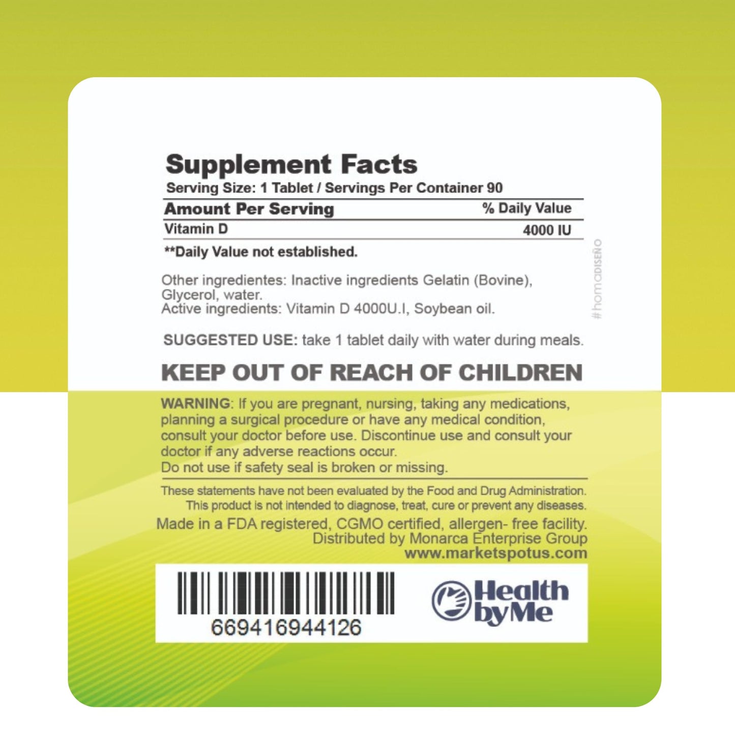 HEALTH BY ME Vitamin D3 4000 IU Softgels โ Supports Bones, Teeth, Muscles & Immune Health