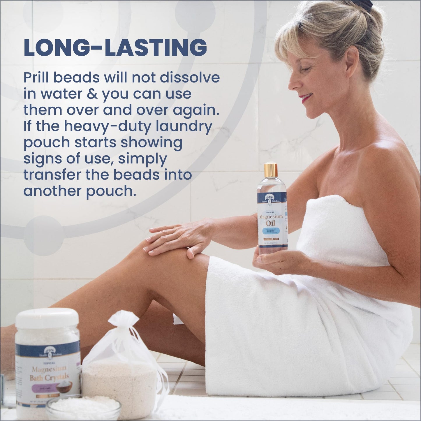 Health and Wisdom Magnesium Prills โ Structured Water Laundry Beads, 16 oz