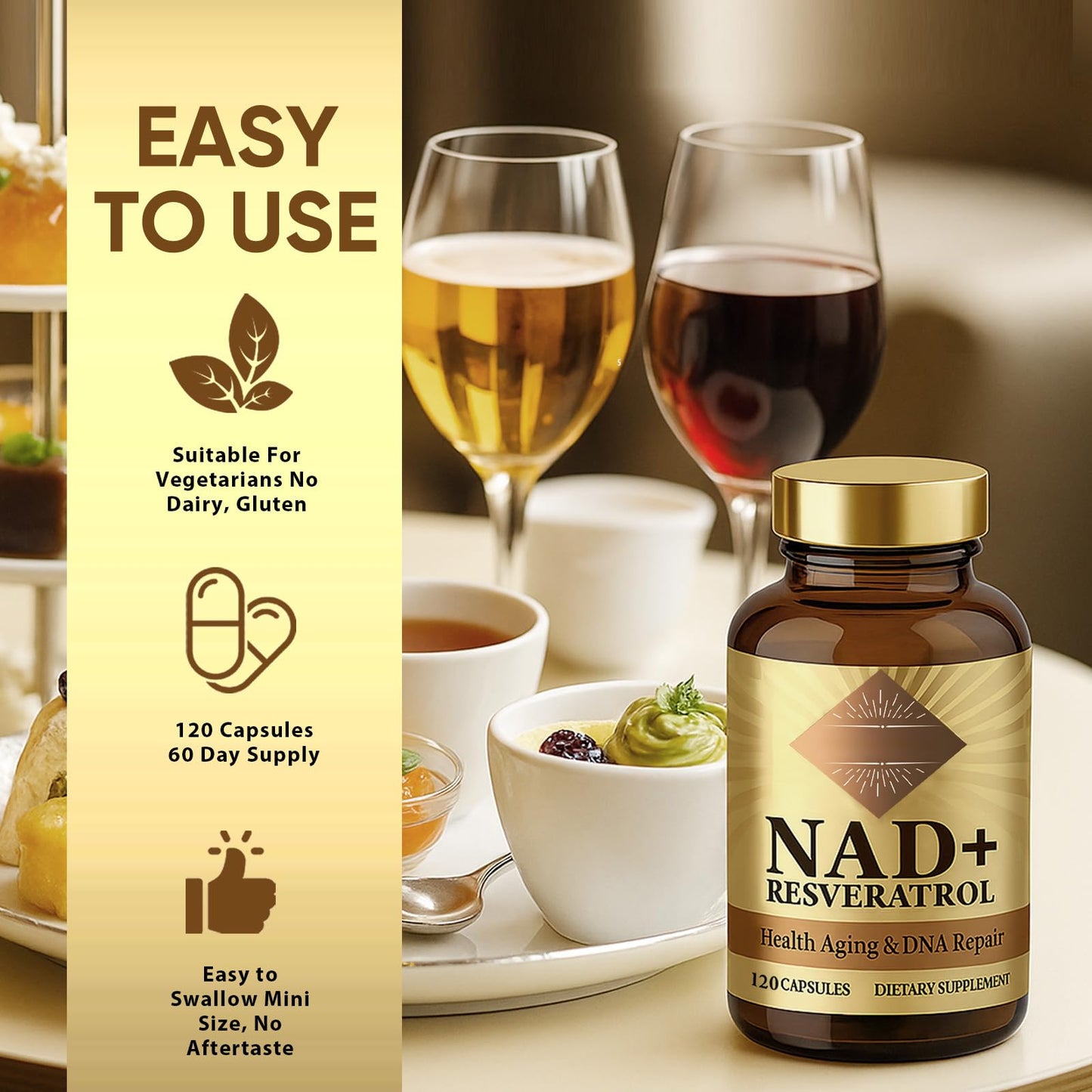 NADH 1500 mg with Resveratrol โ 120 Caps | NMN Alternative for Cellular Energy & Anti-Aging