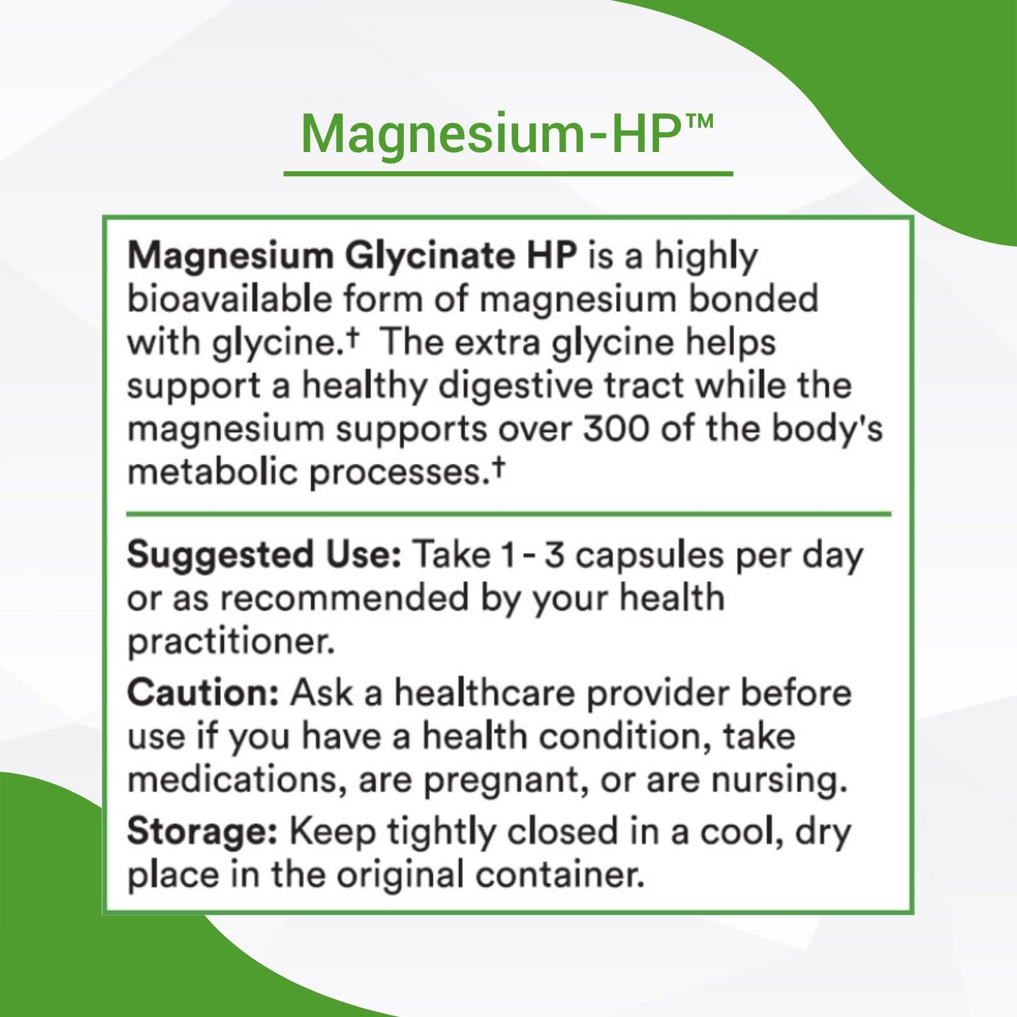 Healthy Gut Magnesium-HP | Ultra Pure Glycinate with Zero Fillers | 180 mg Magnesium Glycinate | 60 Servings