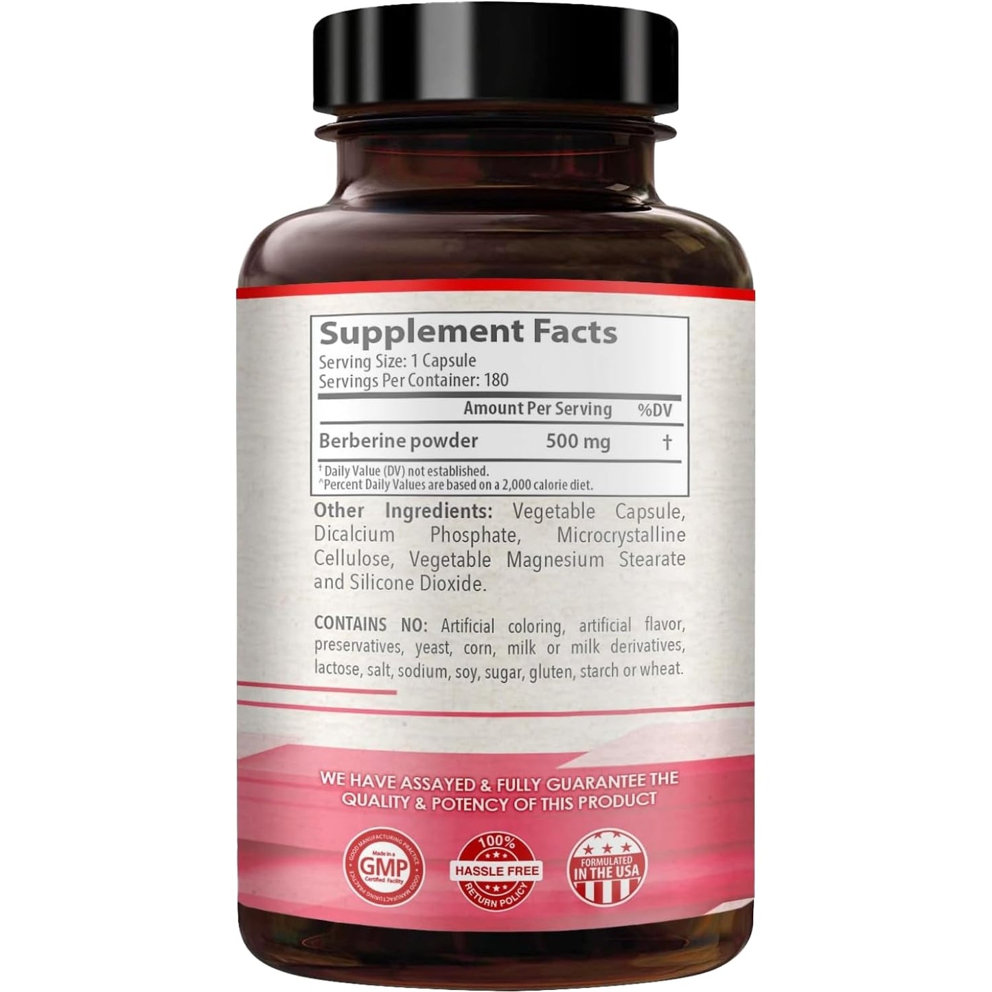 High Strength Berberine 500mg โ 180 Servings | Vegan, USA Made Antioxidant Support