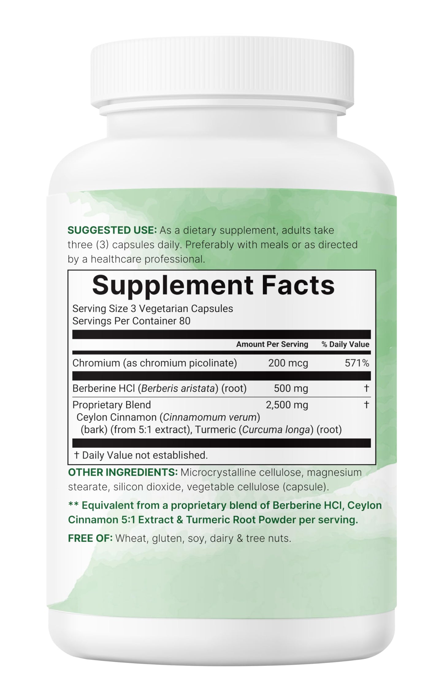Berberine with Cinnamon, Chromium & Turmeric โ 3,000mg (240 Veggie Caps)