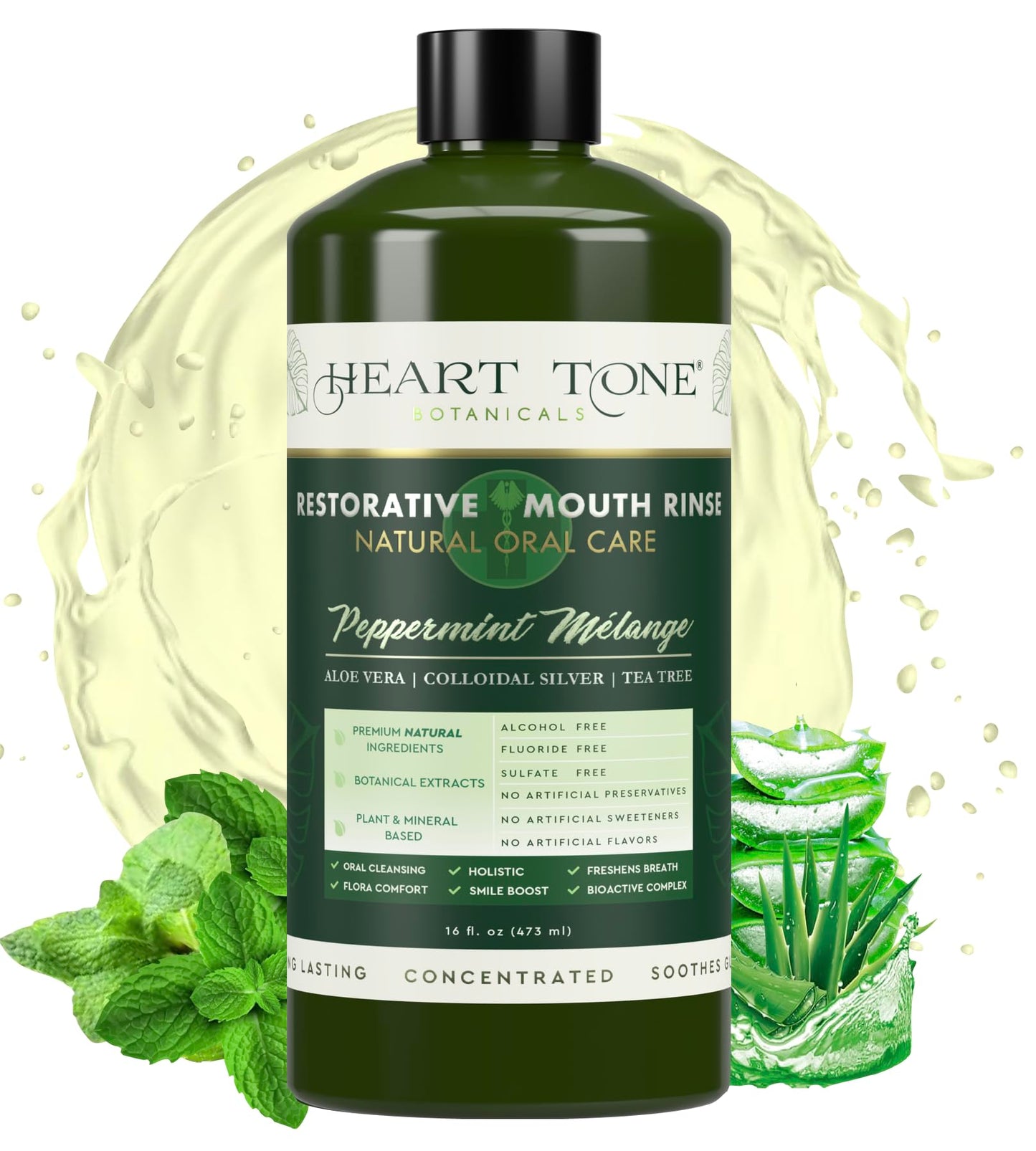Heart Tone Botanicals Nano Silver Mouthwash โ All Natural, Fluoride Free