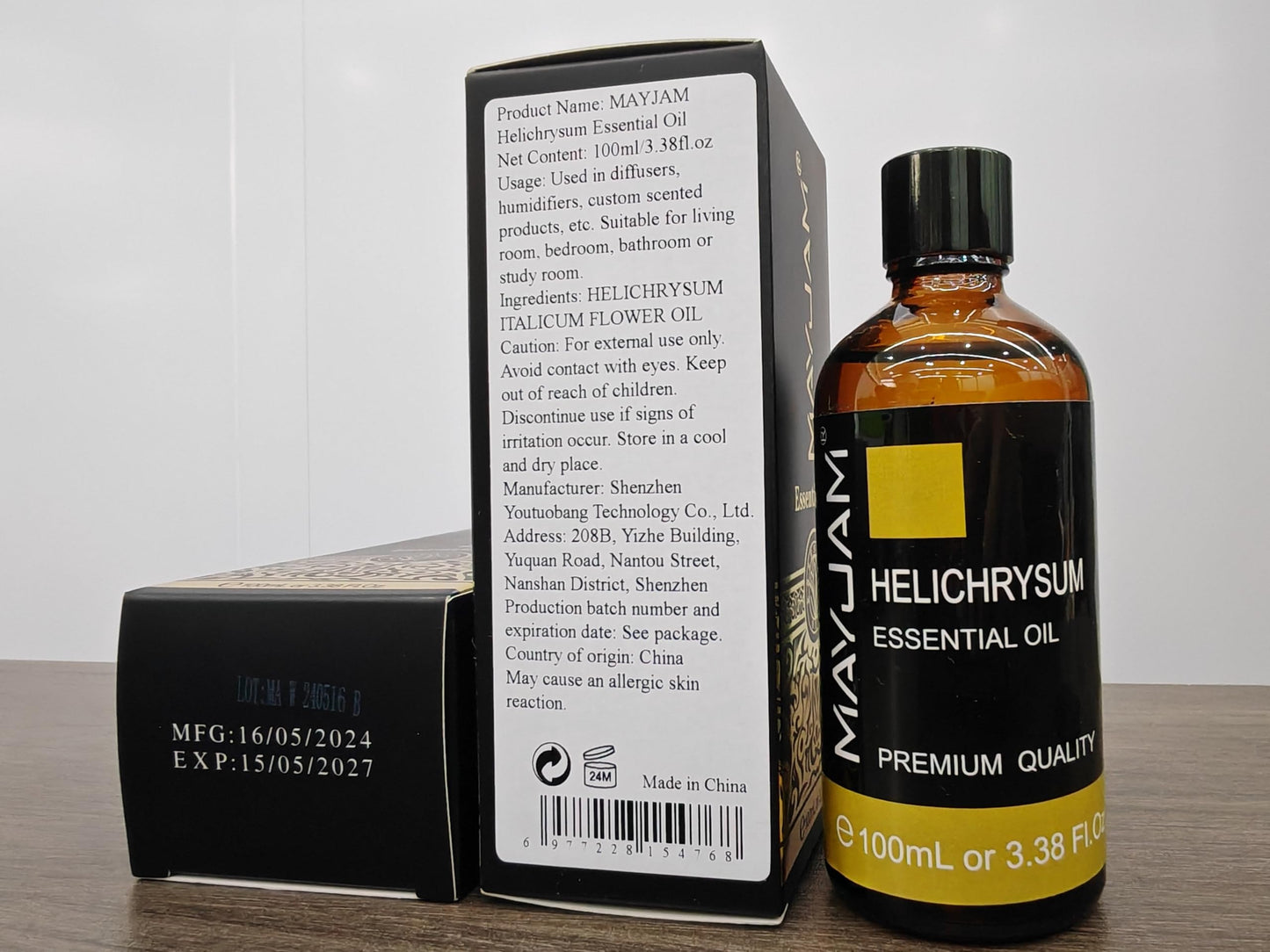 Helichrysum Essential Oil โ MAYJAM, 100ml Glass Dropper for Diffusers
