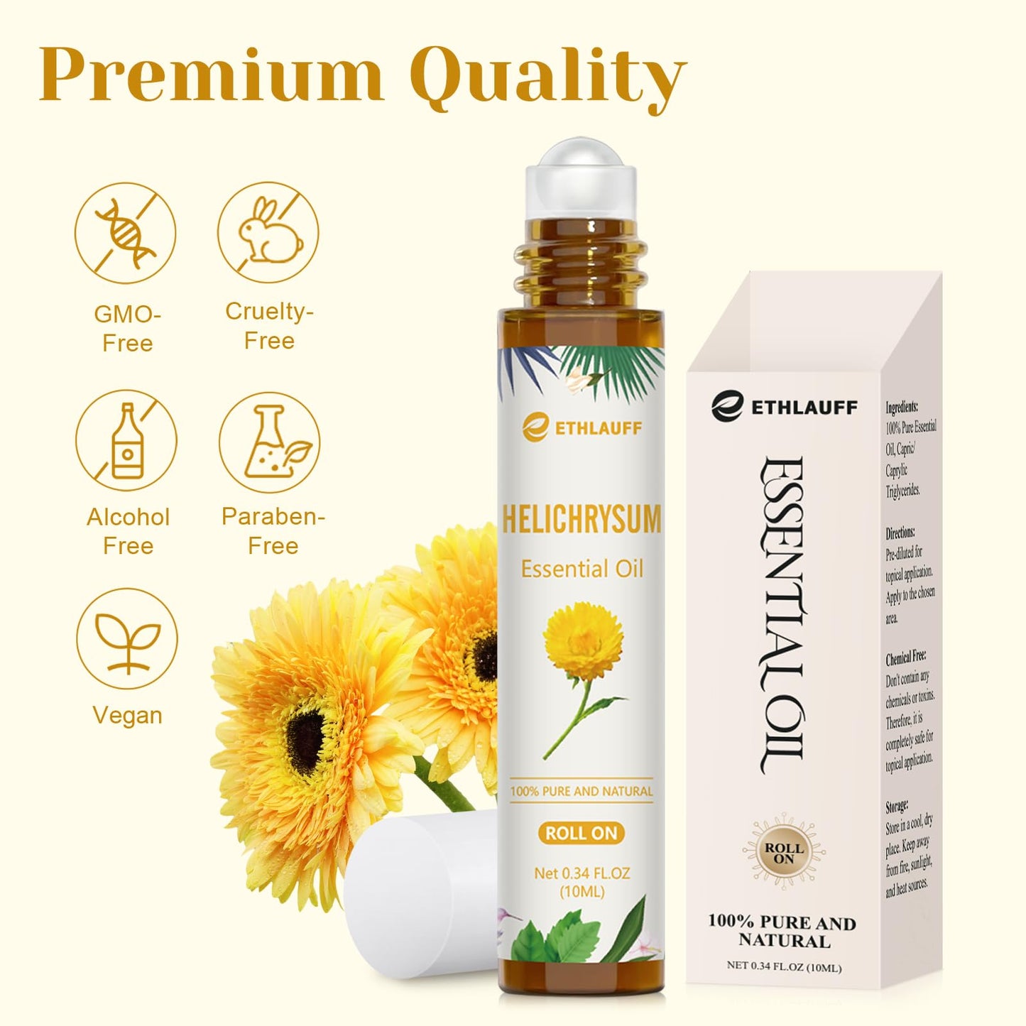 Helichrysum Essential Oil Roll-On โ 100% Pure Aromatherapy for Skin Vitality & Anti-Aging
