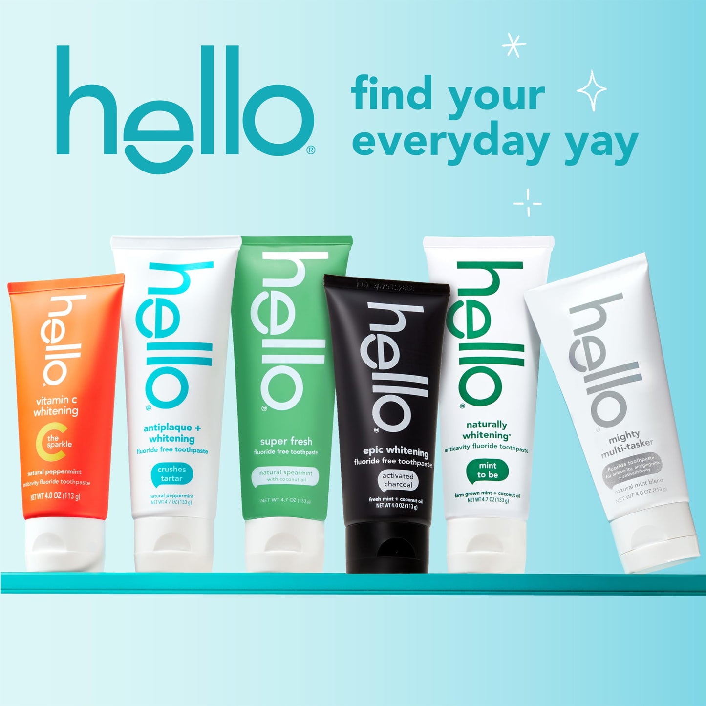 hello Naturally Whitening Fluoride Toothpaste โ Mint, 3 Pack (4.7 oz tubes)