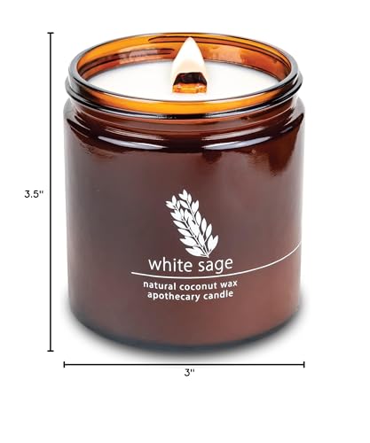 Hemlock Park Wood Wick Candle โ 16 oz, White Sage | Handcrafted Coconut Wax