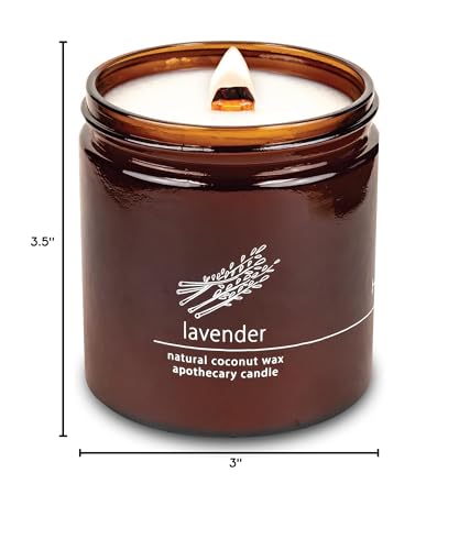 Hemlock Park Crackling Wood Wick Candle – Lavender Coconut Wax, 16 oz