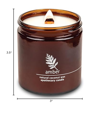 Hemlock Park Crackling Wood Wick Candle β Natural Coconut Wax, 16 oz (Amber)