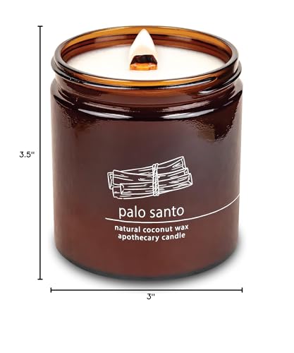 Hemlock Park Palo Santo Crackling Wood Wick Candle โ Handcrafted with Natural Coconut Wax (Large 16 oz)