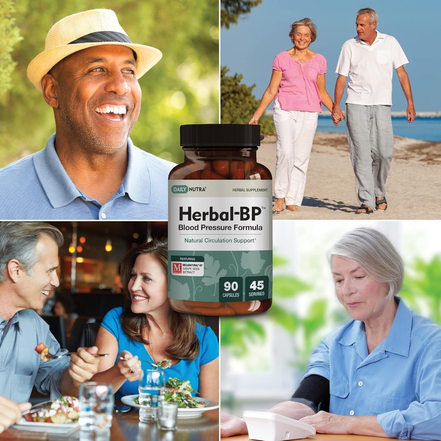 Herbal-BP Natural Blood Pressure Supplement โ 3-Pack (Grape Seed, Garlic, Hawthorn)