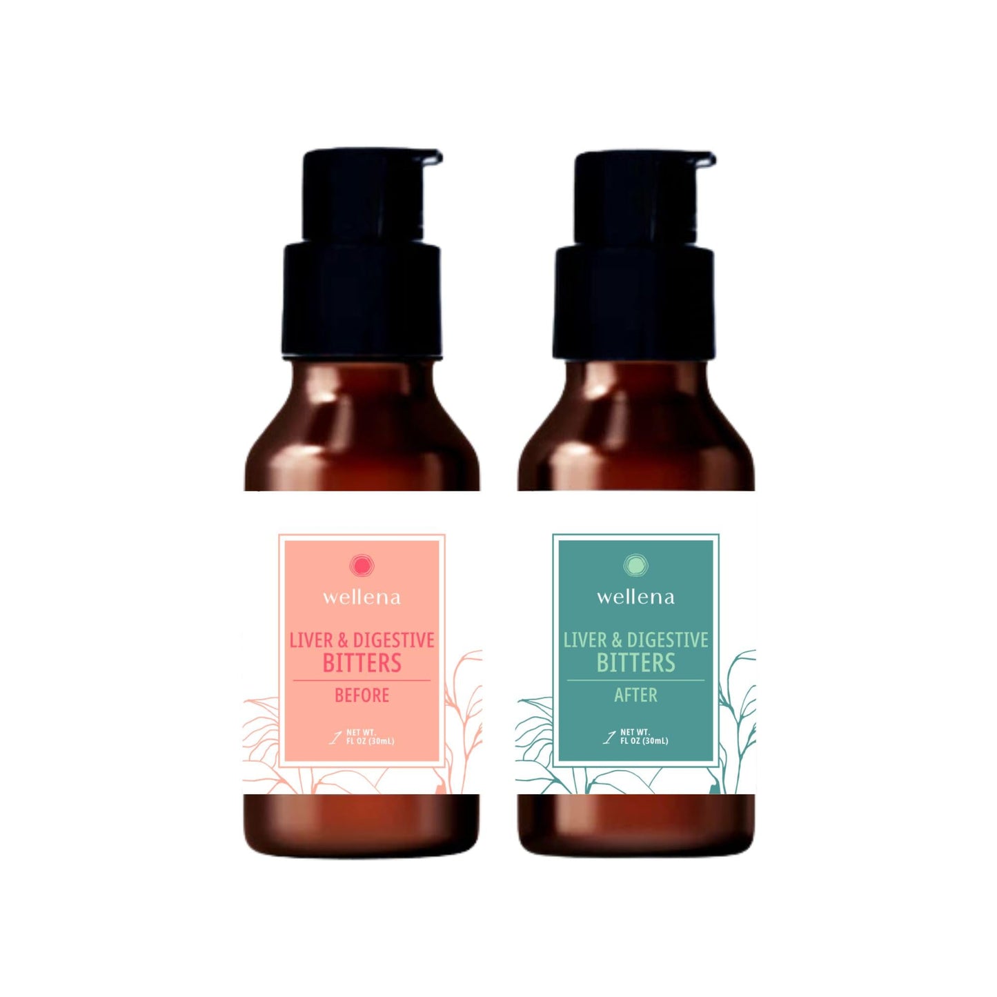 Wellena Liver & Digestive Bitters Kit โ Before & After Meal Liquid Herbal Support