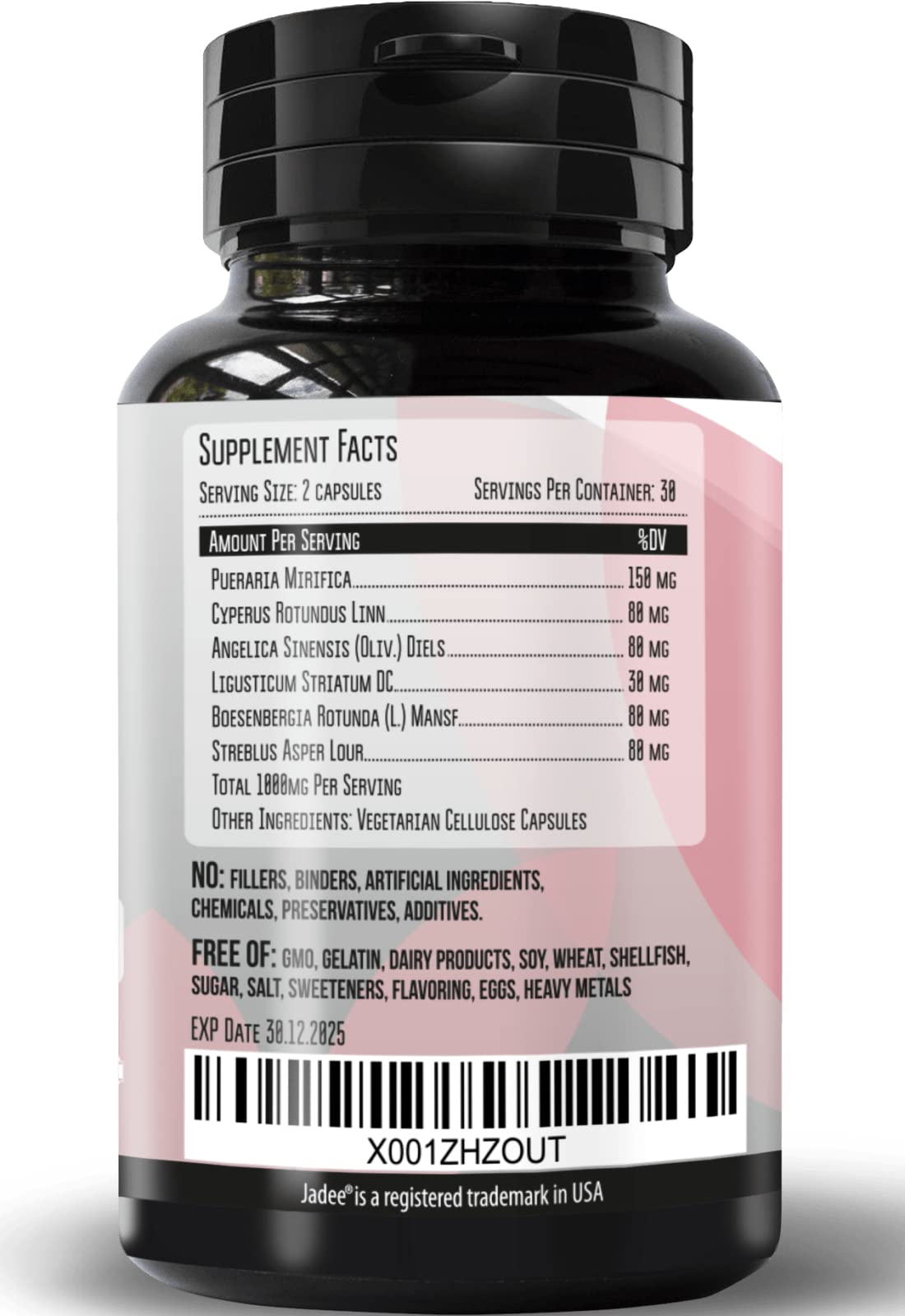 Herbal Remedy Breast Enhancement Pills with Pueraria Mirifica β 60 Capsules for Women, Men & Trans