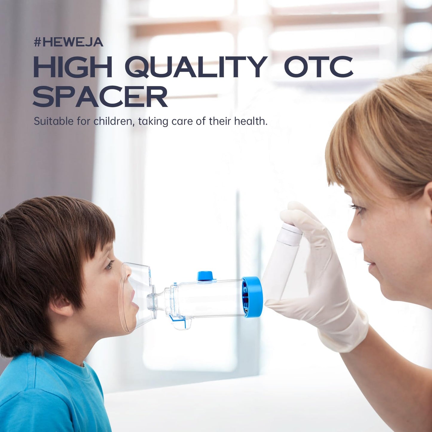 HEWEJA NESSI OTC Spacer β Handheld Inhaler Spacer for Infants, Children & Adults | Kid-Friendly Mask, Anti-Static & Portable