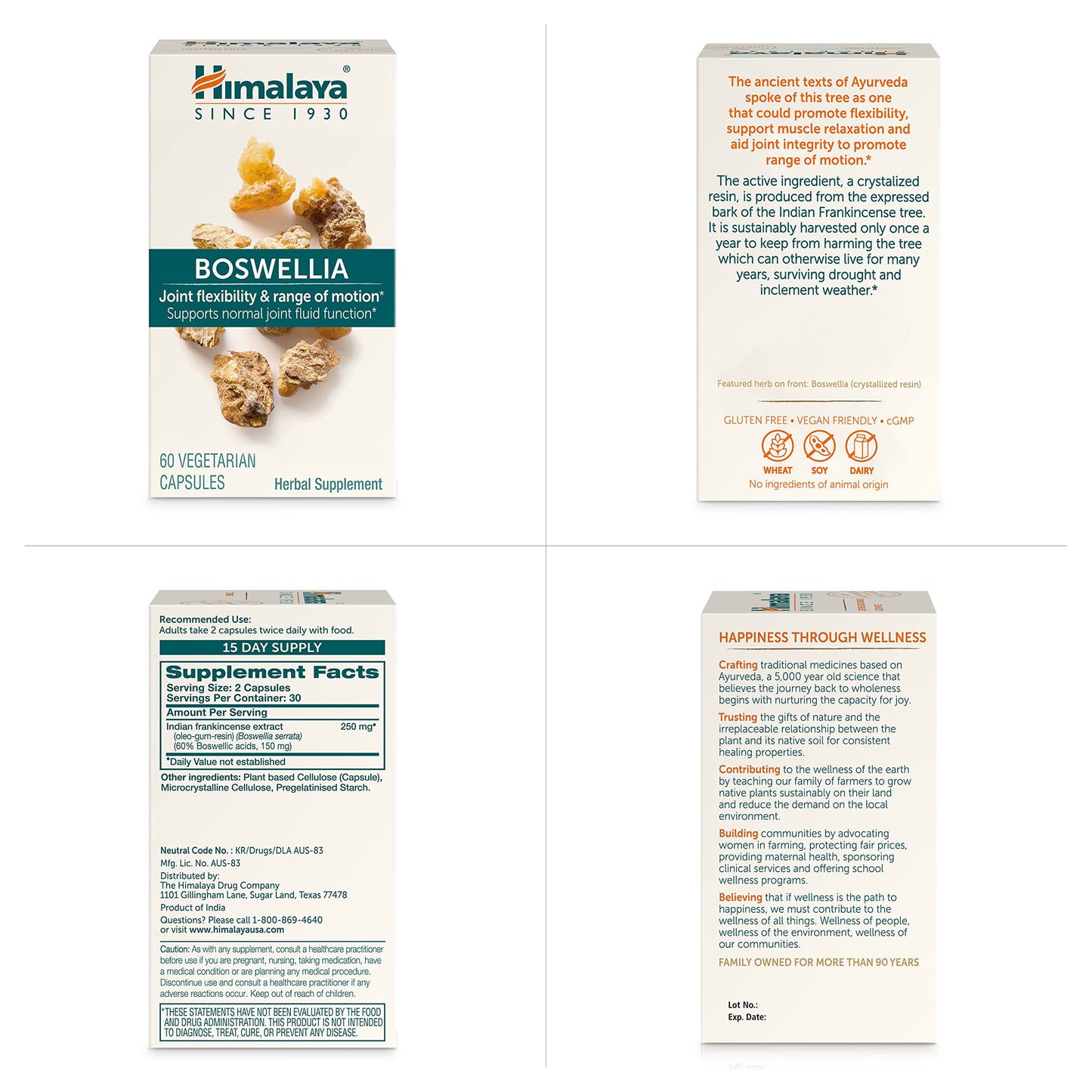 Himalaya Boswellia 250 mg โ Joint Support & Mobility, 60 Capsules