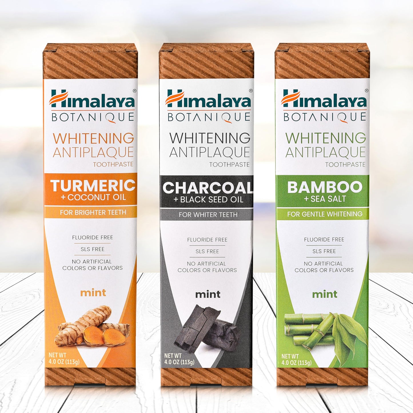 Himalaya Botanique Whitening Antiplaque Toothpaste β Charcoal & Black Seed Oil, Fluoride Free, 4 oz, 2 Pack