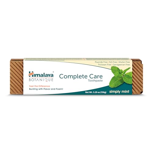 Himalaya Botanique Complete Care Toothpaste โ Herbal Mint, Fluoride Free, SLS Free | 2 Pack 5.29 oz