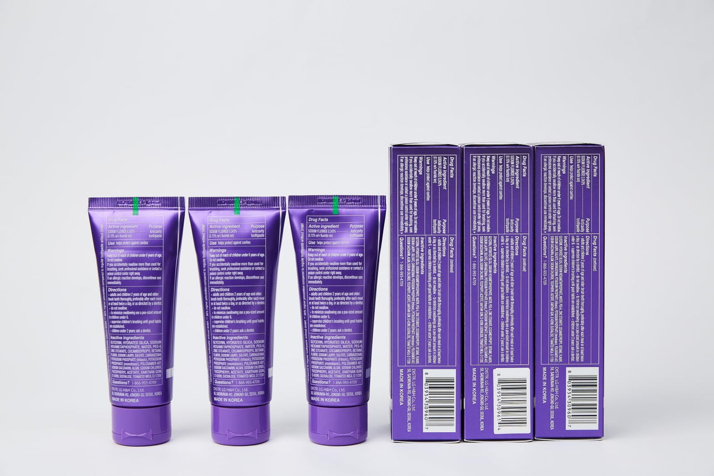 HIMALAYA PINKSALT Purple Whitening Toothpaste โ Teeth Whitening, Deep Stain Remover, Vanilla Mint, 3 x 3.5 oz (3 Packs)