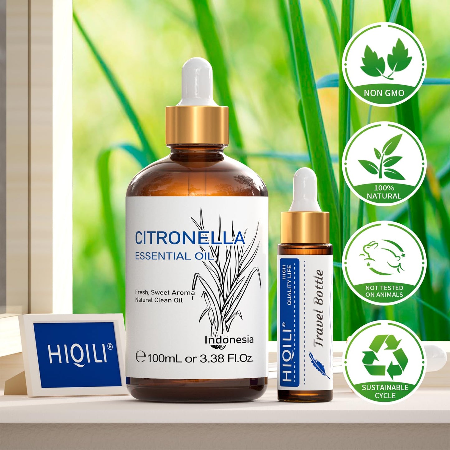 HIQILI 100ML Citronella Essential Oil โ Pure & Natural for Diffusers, DIY Sprays