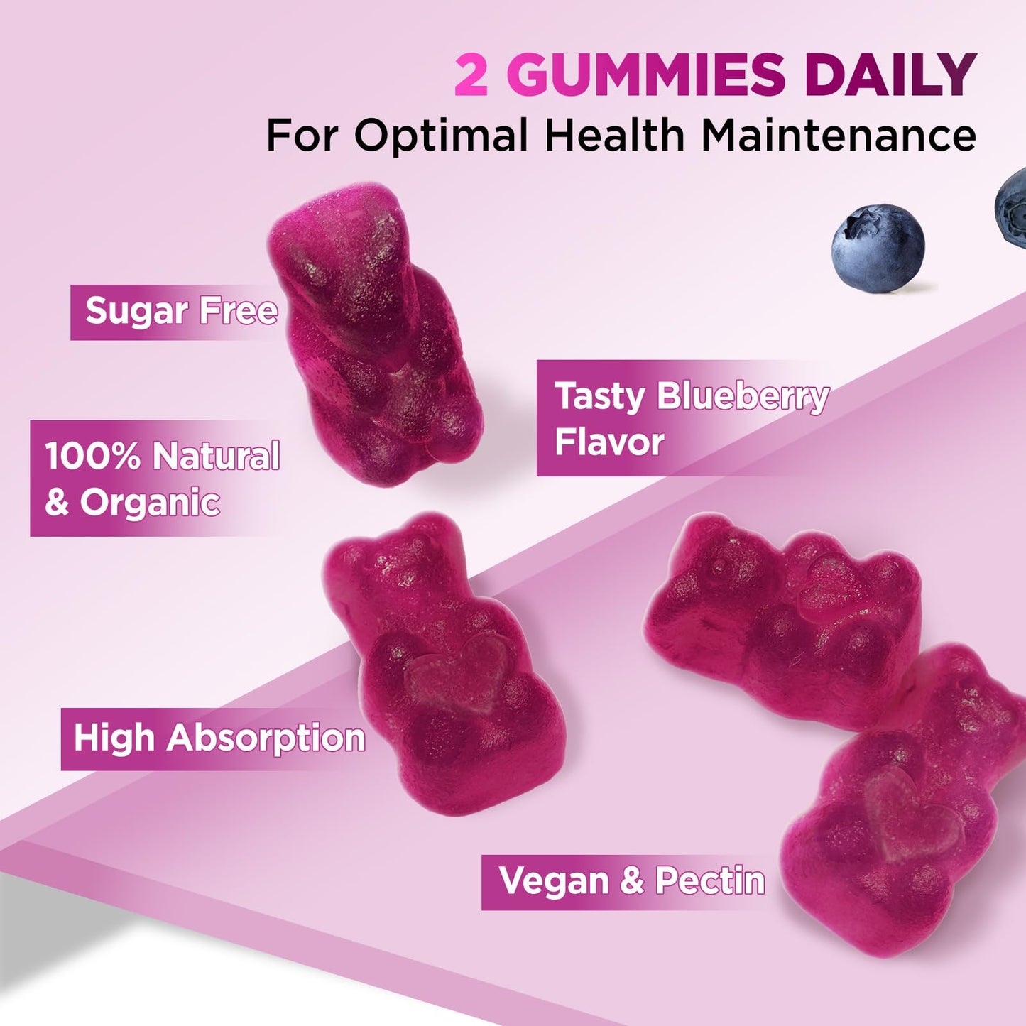 HOLLEGEND Cortisol Gummies for Women & Men โ Sugar-Free Vegan, 60 Gummies | Stress Relief, Sleep & Focus