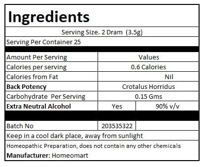Crotalus Horridus Homeopathy Pellets 30C โ Pack of 3 | Homeomart