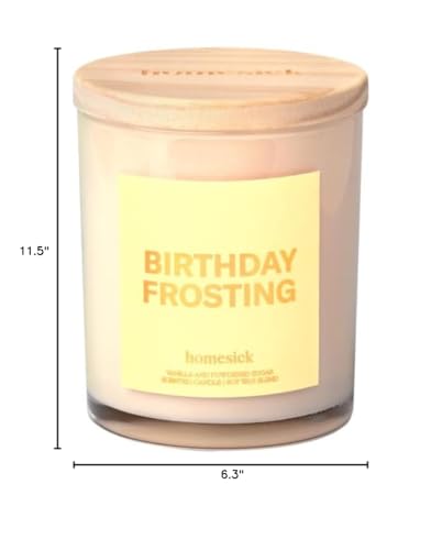 Homesick Birthday Frosting 7.5 oz Soy Candle โ Long-Lasting Jar Candle Gift for Women & Men