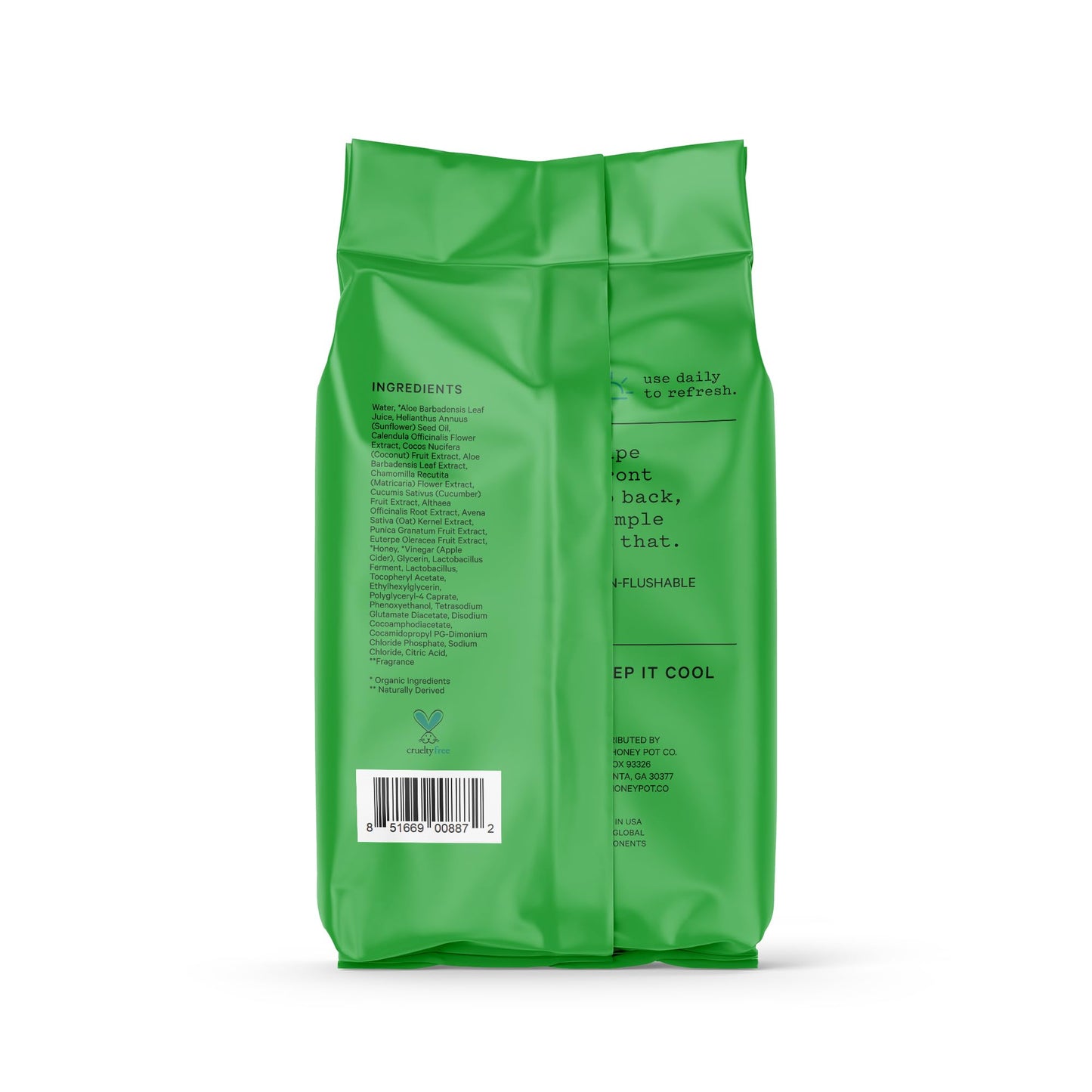 The Honey Pot Company Cucumber Aloe Feminine Wipes β Daily pH Balancing, Sulfate-Free