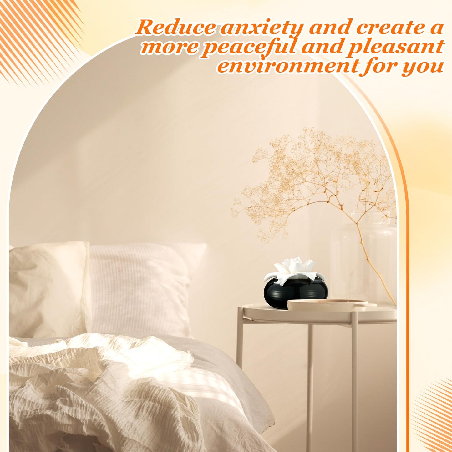 Honeydak Handmade Flower Ceramic Diffuser | White Porcelain Passive Essential Oil Diffuser (Magnolia)