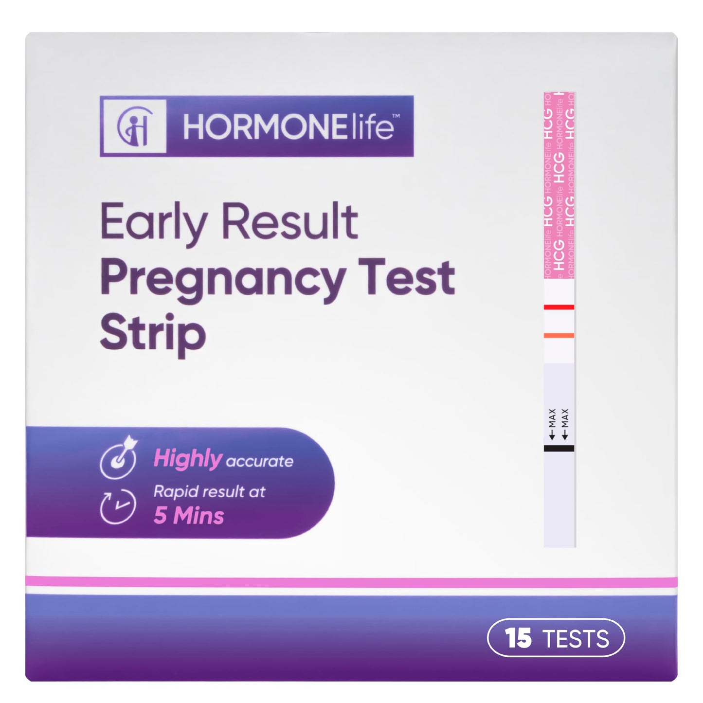 HORMONElife Early Result HCG Pregnancy Test Strips โ Detect Pregnancy Early, 6 Days Before Missed Period | 15 Count