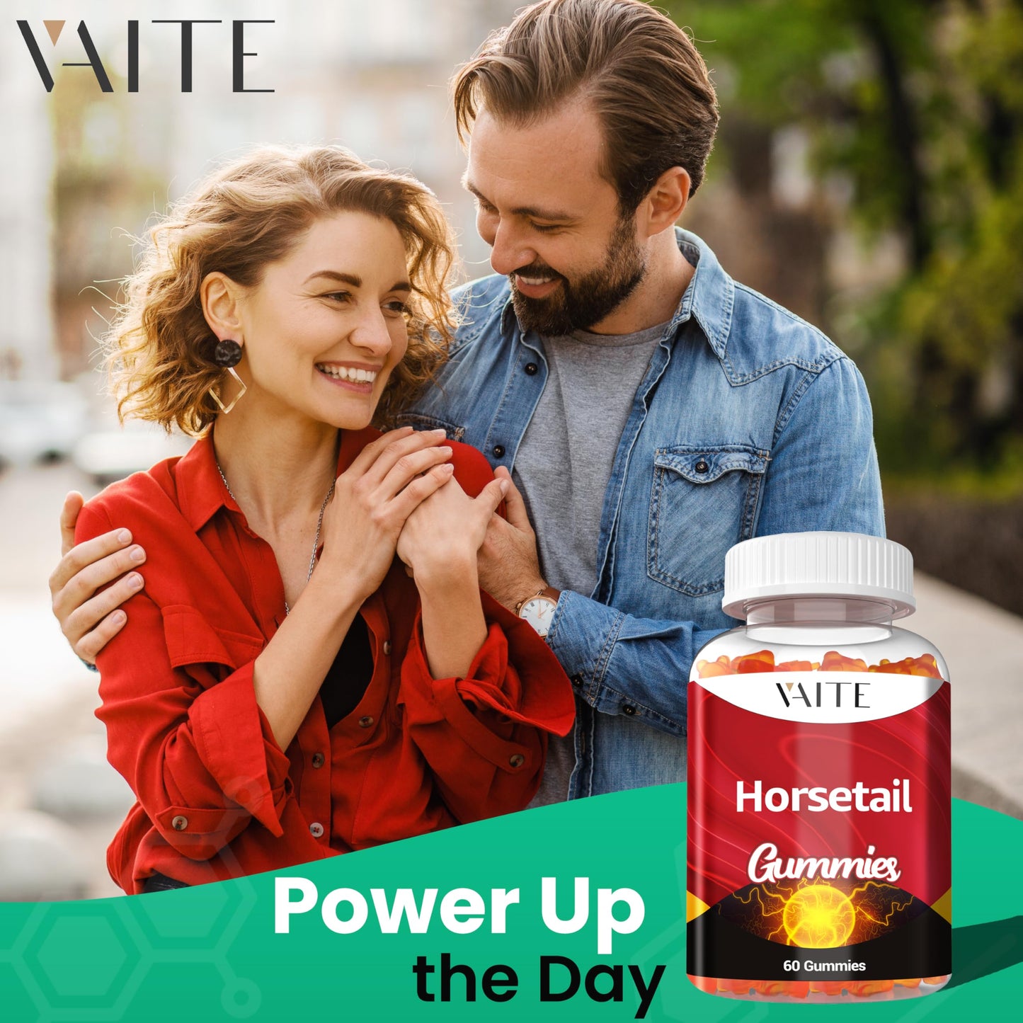 Horsetail Hair Growth Gummies โ Silica & Antioxidant Support for Stronger Hair, Skin & Nails | Non-GMO, Gluten-Free | Cola de Caballo Hierba โ 60 Vegan Chewables