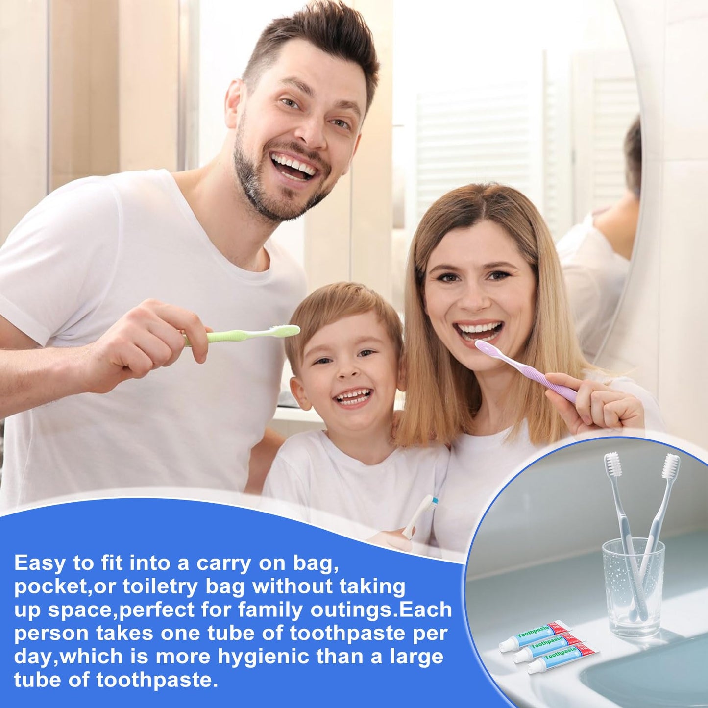 0.28oz Small Toothpaste Travel Size Bulk โ Mint Scent, TSA Compliant (40 Count)