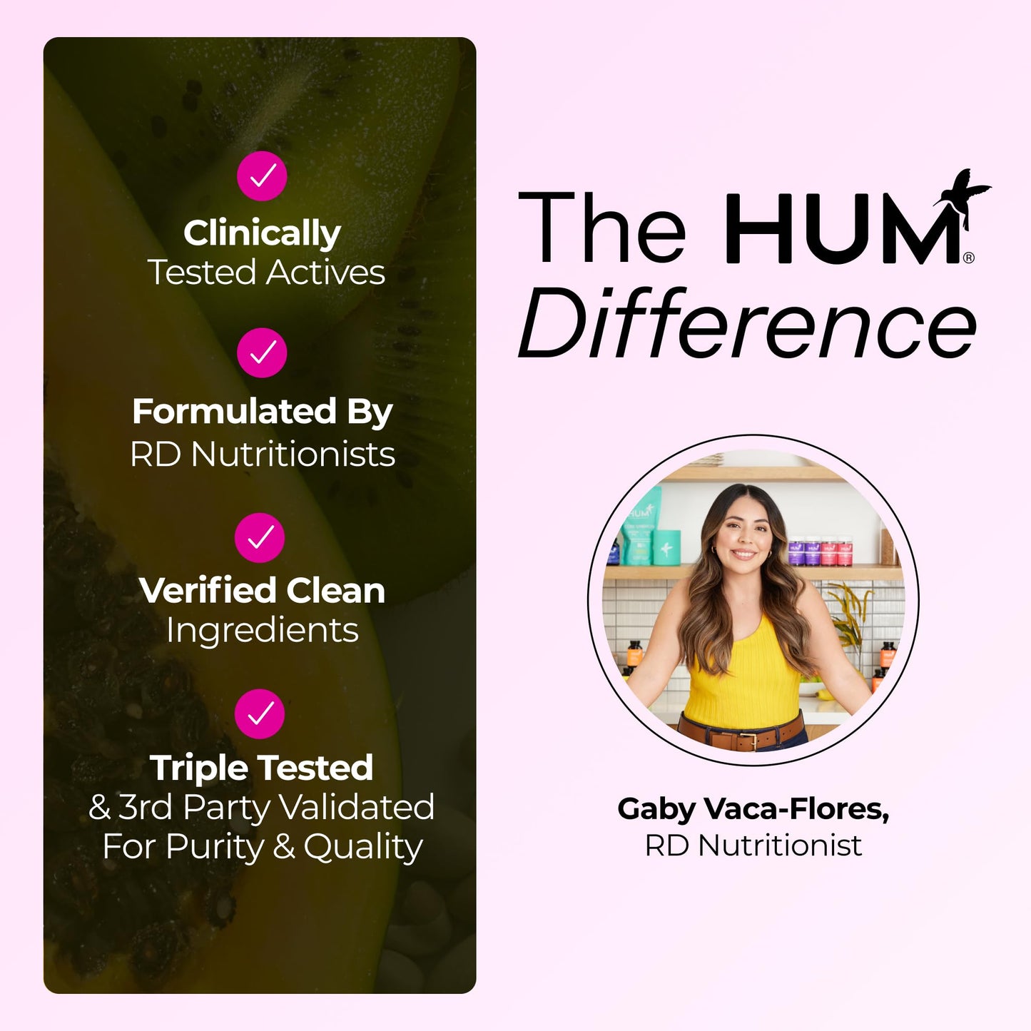 HUM Hair Growth Gummies with Biotin, Zinc & B12 โ 60 Gummies